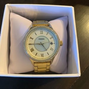 Gold Fossil Watch